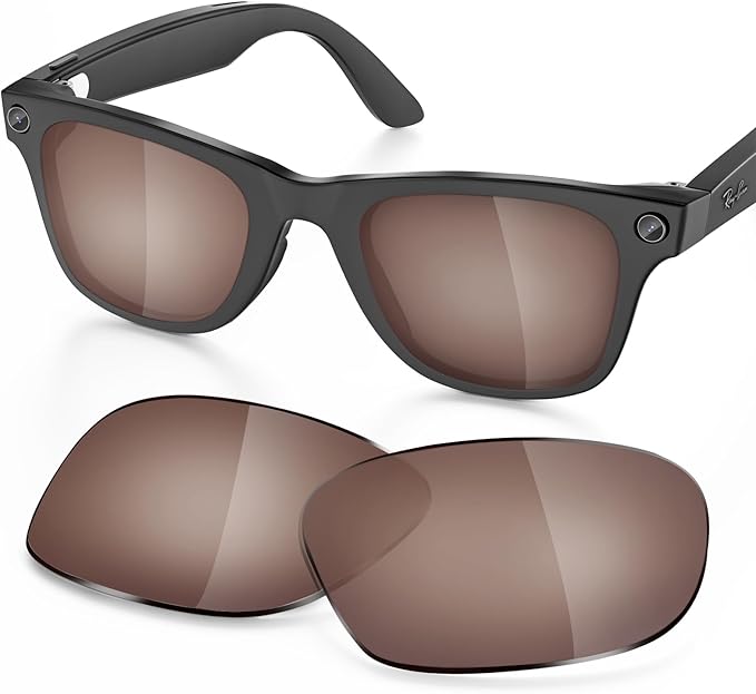 Replacement Lenses Compatible with Ray-Ban Meta Wayfarer RW4006 50mm Smart Glasses for Women Men-Non/Polarized Lenses