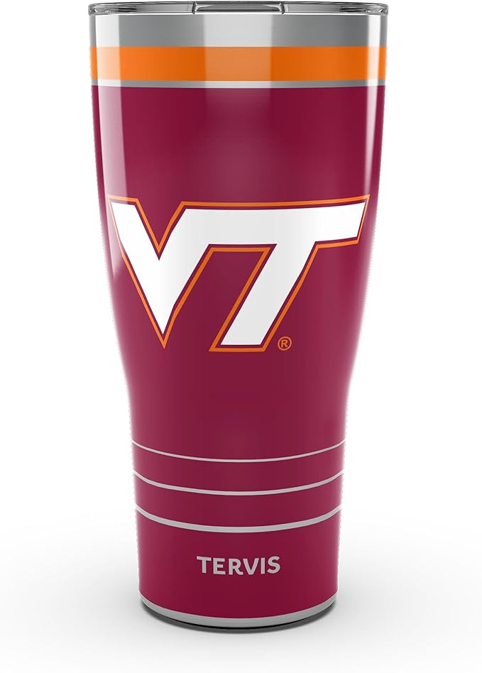 Tervis Traveler Virginia Tech Hokies - MVP Triple Walled Insulated Tumbler Travel Cup Keeps Drinks Cold & Hot, 30oz, Stainless Steel