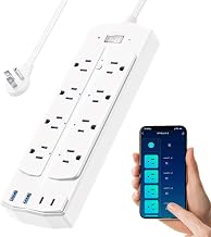 Smart Power Strip, Yozisital Charging Station with 6 Smart Outlets and 4 USB Ports, 5FT Flat Plug Extension Cord for Home Office, Compatible with Alexa & Google Home - Image 1