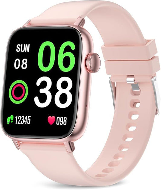 Smart Fitness Tracker Watch with Heart Rate Monitor, Activity Tracker with Pedometer, Sleep Monitor, Calories & Step Counter, Waterproof Smart Watch for Women Men Fitness Watch for Sports (Pink)