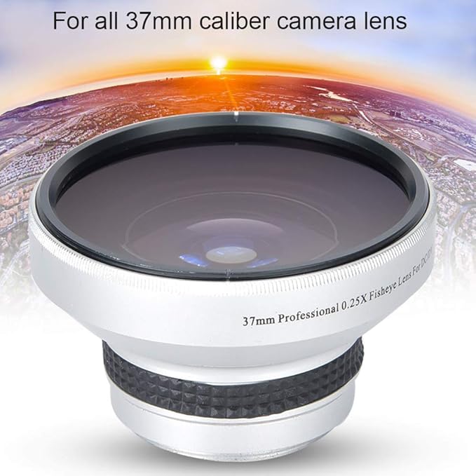 0.25X Super Fisheye Additional Lens for 37mm Caliber Camera Lenses,Suitable for Macro Close Up 12.5X Macro Lens