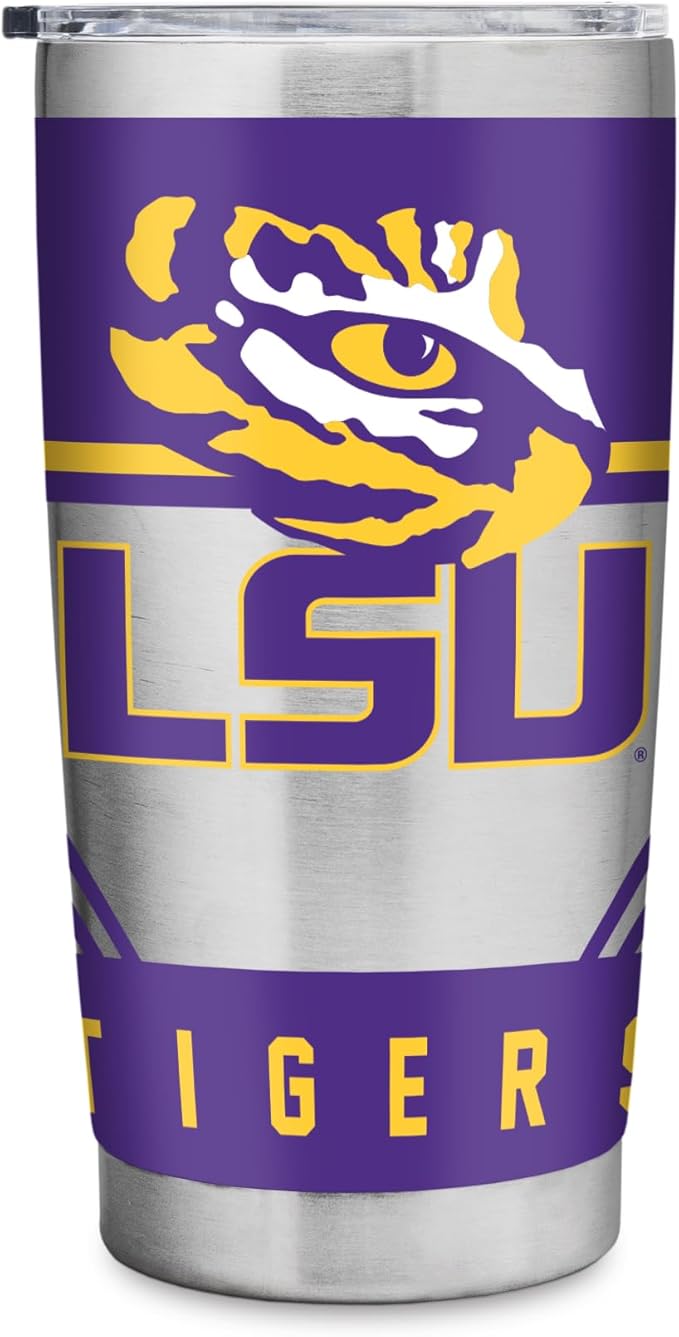 Rico Industries NCAA 20oz Stainless Steel Tumbler with Lid - Great For Coffee, Tea, Water or Cocktails