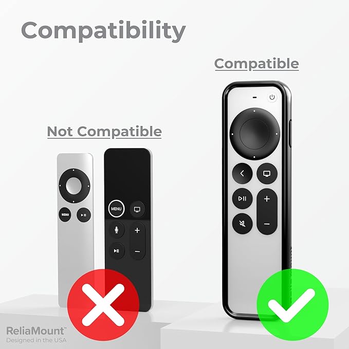 Case for Apple TV Remotes – Premium Drop Protection and Comfortable to Hold – Designed in USA (Premium Black with Soft Microfiber Lining)