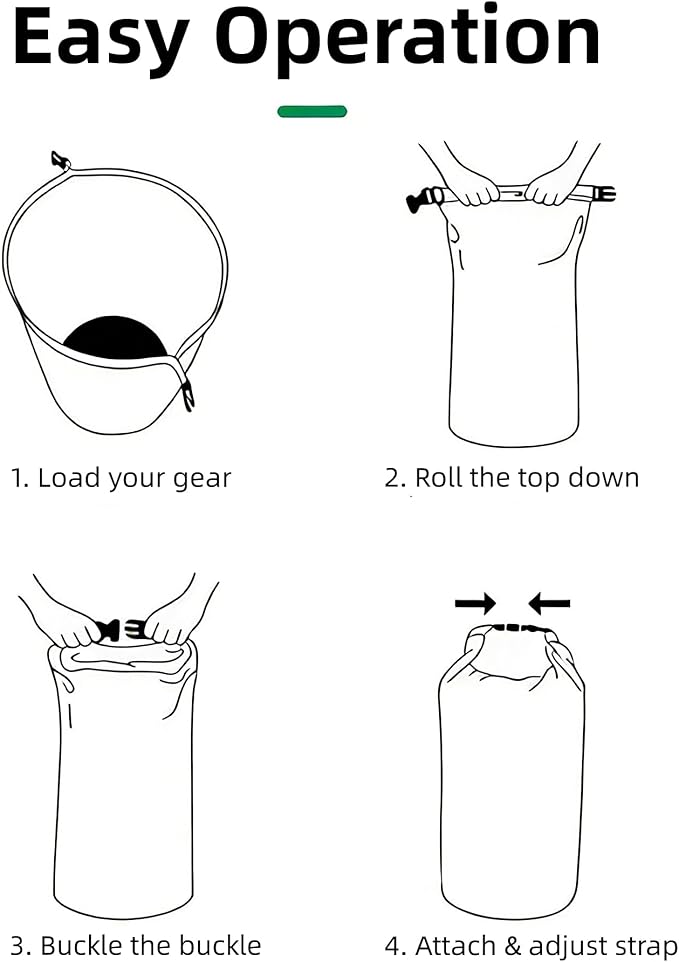 Waterproof Dry Bag 2L, IPX8 Roll Top Waterproof Belt Bag with Clear Phone Window, Phone Pouch Water Protector, Boat & Kayak Accessories, Essentials for Cruise Camp Swim Beach Fish Travel (White)