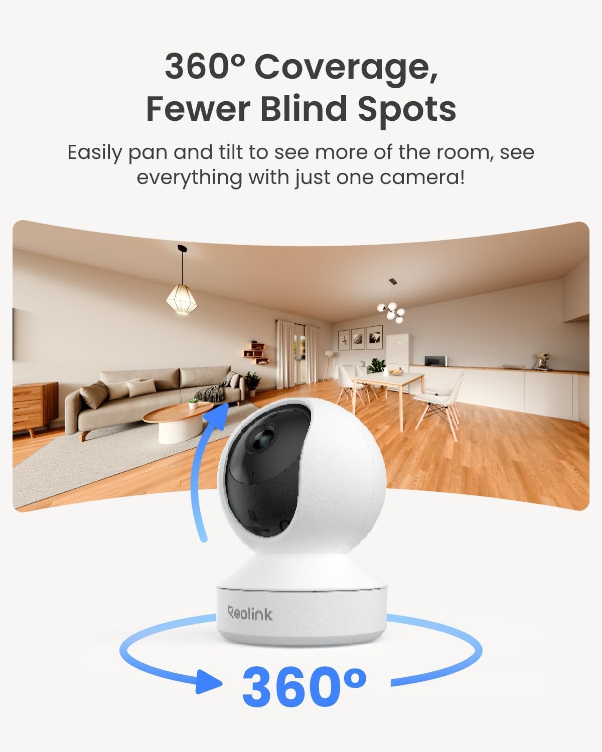 4MP 2K Indoor WiFi 6 Security Camera – 360° Pan, Night Vision, Baby & Pet Monitor