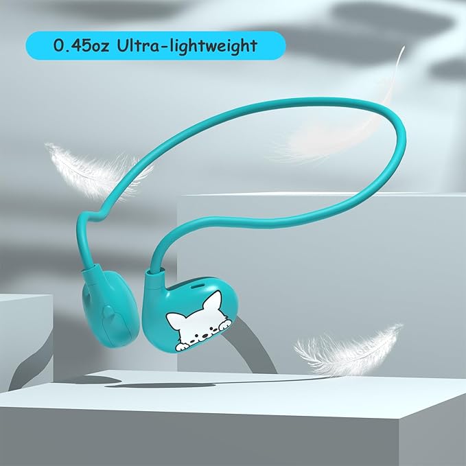Kids Headphones, LK15 Open Ear Bluetooth Headphones with Air Conduction, Ultra-Light, 85dB Volume Limiting Wireless Headphone for Children Teens Boys Girls (Blue)