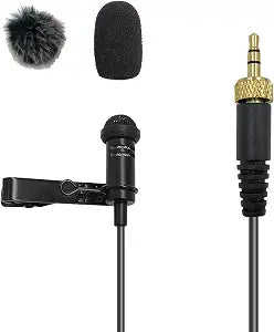 Lavalier Lapel Microphone Compatible with Sennheiser Wireless System Bodypack Transmitter EW100 G4 EW300 G1 G2 G3, EWD1, ME2, ME3, ME4 Omnidirectional Condenser Mic (3.5mm Screw Lock Plug)