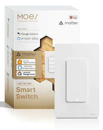 MOES Matter-WiFi Smart 1 Gang Switch, Neutral Required