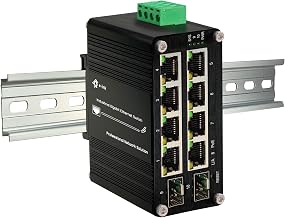 Industrial 8 Ports Managed PoE Fiber Switch Gigabit Web Management Switch with 100/1000M Adaptive 2 SFP Slots Din Rail Small Network Switch 802.3at 30W/240W Support QOS, VLAN, IGMP 48-57VDC - Image 1