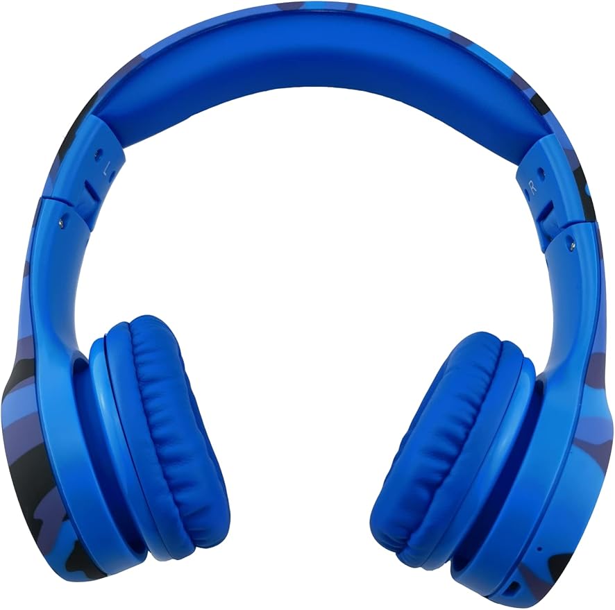 Toddler Headphones Wireless,Kids camo Bluetooth Headphones, 5 Button Easy Use, 93db Foldable with Built-in Mic for Cell Phones TV Tablet Network Boys Girls (bs690 Blue Camo)