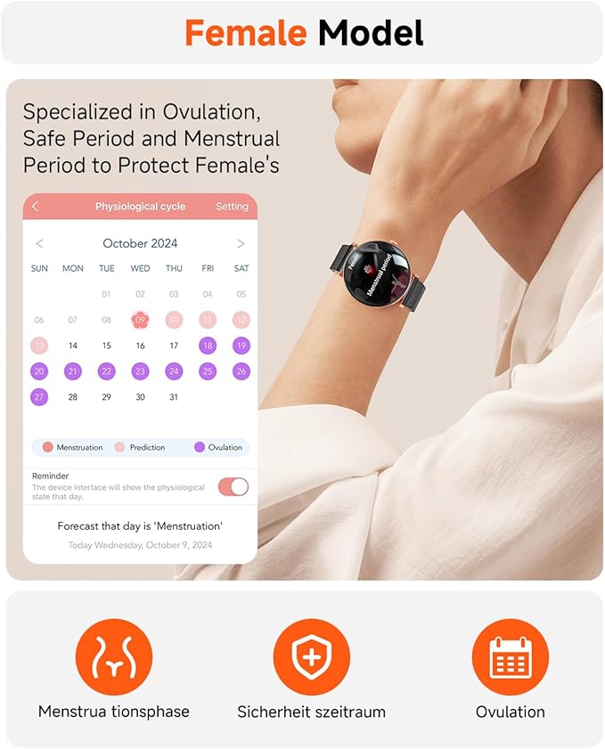 Smart Watches for Women Men[Calls/2 Bands/Metal Thin Body] for Android iPhone Samsung Compatible,1.43" Micro-Spherical AMOLED Screen,IP68 Waterproof Sports Watch (Black-Gold)