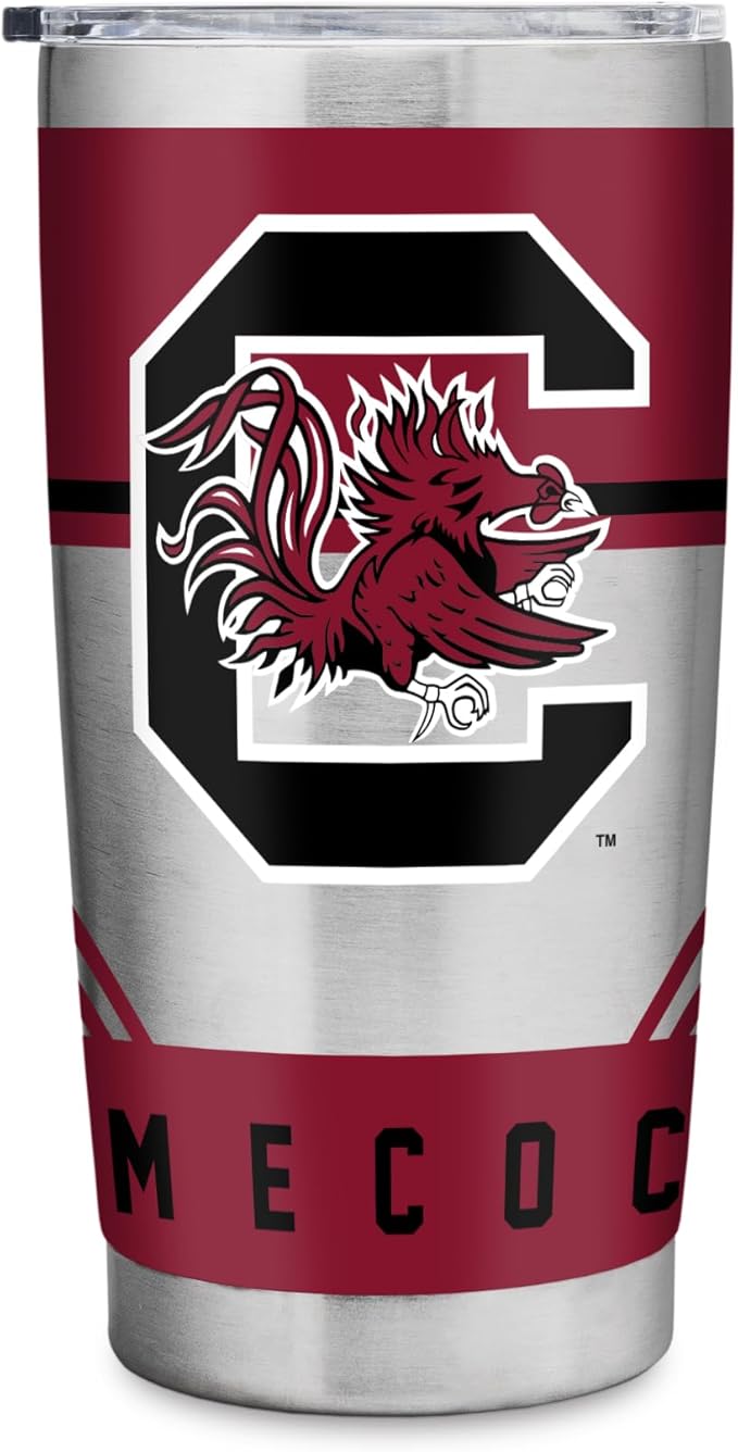 Rico Industries NCAA 20oz Stainless Steel Tumbler with Lid - Great For Coffee, Tea, Water or Cocktails