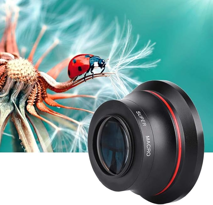 Cell Phone Camera Lens Attachment, Macro Lens 0.39X Super Wide Angle Lens with 37mm Phone Clip for DV Cameras Mobile Phones