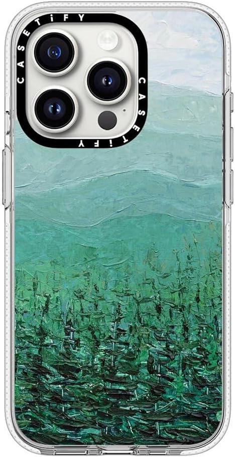 CASETiFY Clear iPhone 15 Pro Case [Not Yellowing / 6.6 ft. 3X Military Grade Drop Protection/Compatible with Magsafe] - Pine Forest - Clear