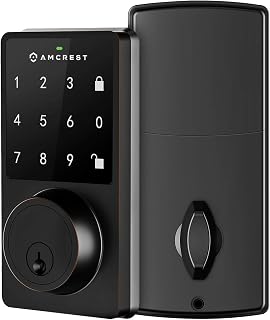 Amcrest Keyless Entry Door Lock Deadbolt, Digital Door Locks with Keypads, Smart Lock, Electronic Keypad Door Knob Cylinder Deadbolt, Automatic Locking, Heavy Duty Commercial Grade ADL220-B - Image 1