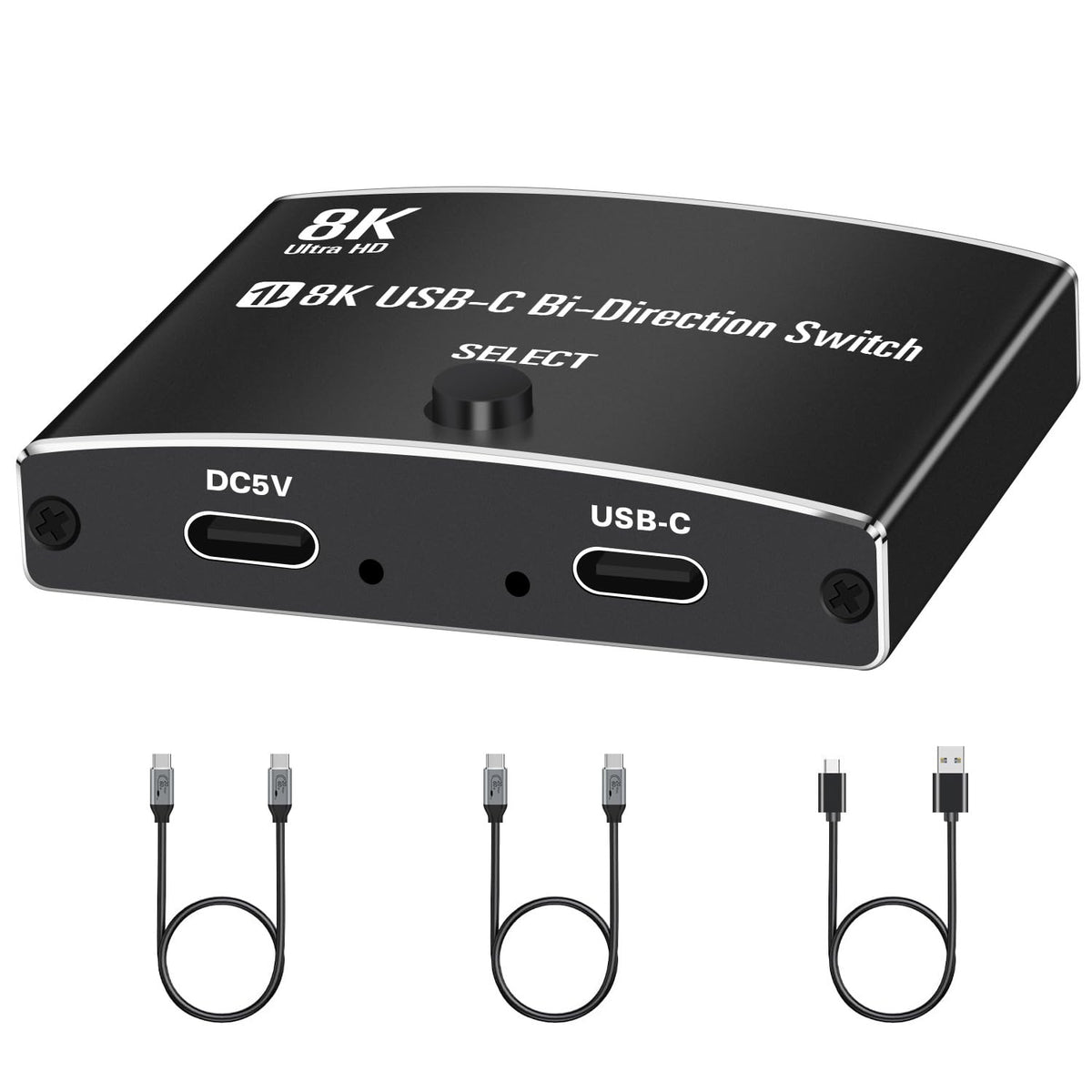 40Gbps USB C Switch for 2 Computers, USBC Switcher,2 USB-C Cables
