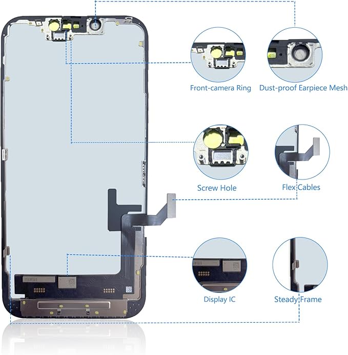 for iPhone 16e Screen Replacement 6.1 Inch, Diykitpl 3D Touch LCD Digitizer Screen for A3212, A3408, A3410, A3409 with Repair Tools Kit+Screen Protector+Waterproof Frame