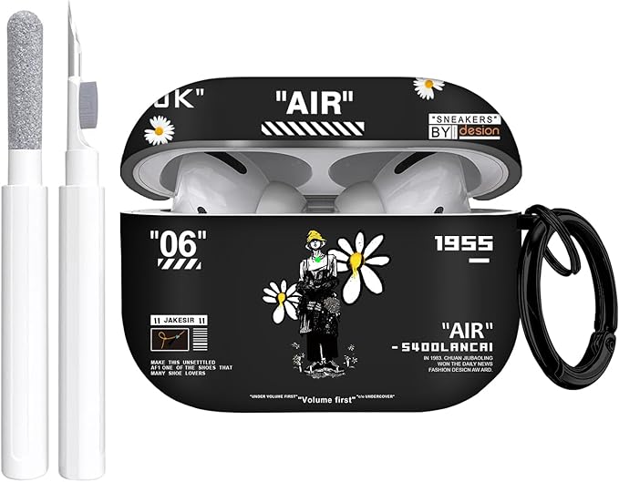 for Airpods Pro Case, Cute Cool Cartoon Character Pattern TPU Soft Cases for Airpods Pro Case 1st Gen, Shockproof for Airpods Pro 2019 Case Men Women with Cleaner Kit & Keychain