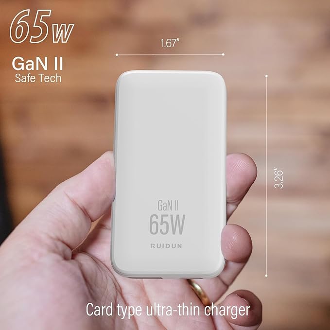65W USB C Charger Block,2-Port Compact Foldable Slim Charger Power Adapter for iPhone 17 Series, Galaxy S25,Pixel 10/9,MacBook Pro/Air, iPad Pro,with 3.28ft 100W E- Mark chip Cable,White