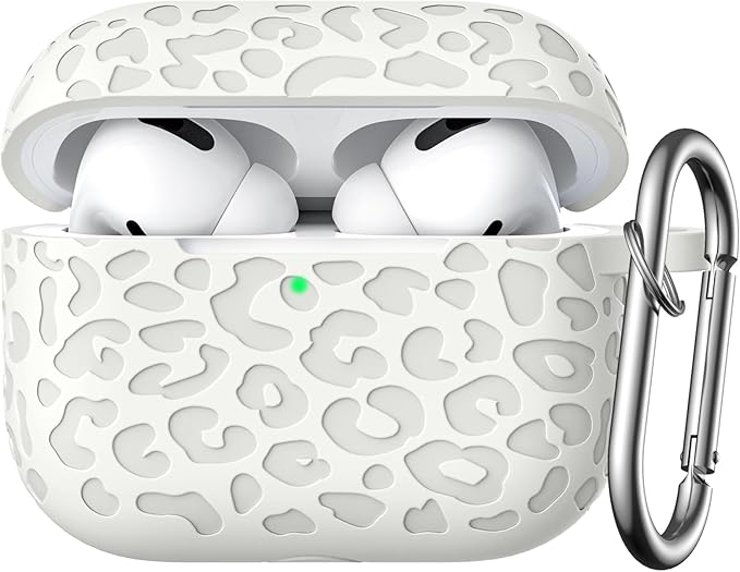 Fashion Engraving Leopard Case Compatible for Airpods Pro 2 Case Cover 2022/Airpod Pro Case Cover,Soft Silicone for Airpods Pro 2nd Generation Case,Front LED Visible