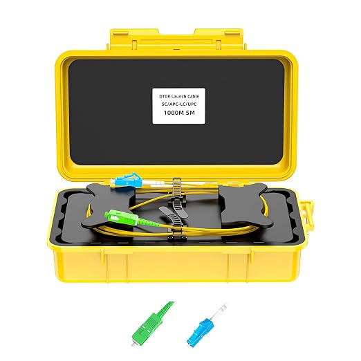 Fiber Optic OTDR Launch Cable Box, SC/APC-LC/UPC 1000M Single Mode