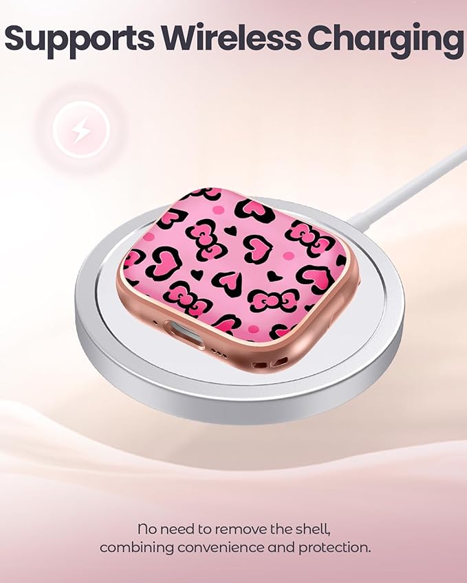 Coralogo for AirPods Pro2/Pro Case with Safety Lock - Cute Cartoon for AirPods Pro1/2 Generation for Women Girls Fashion Stylish Leopard Pattern Design Kawaii Girly Girlish Hard Protective Cover