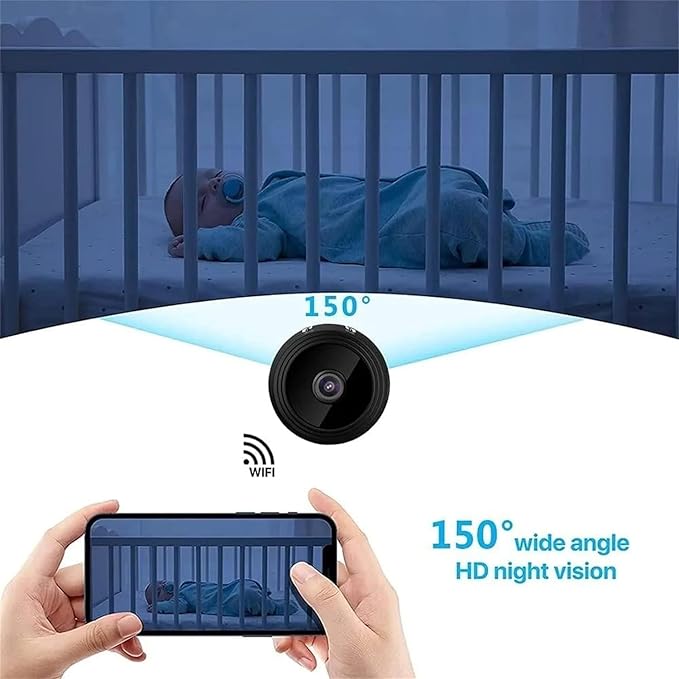Mini Wireless Cameras, 1080P HD WiFi Small Video Cam with Motion Detection, Night Vision & App Control, Portable Indoor Camera for Home, Office, Baby and Pet Use （3 Pack）