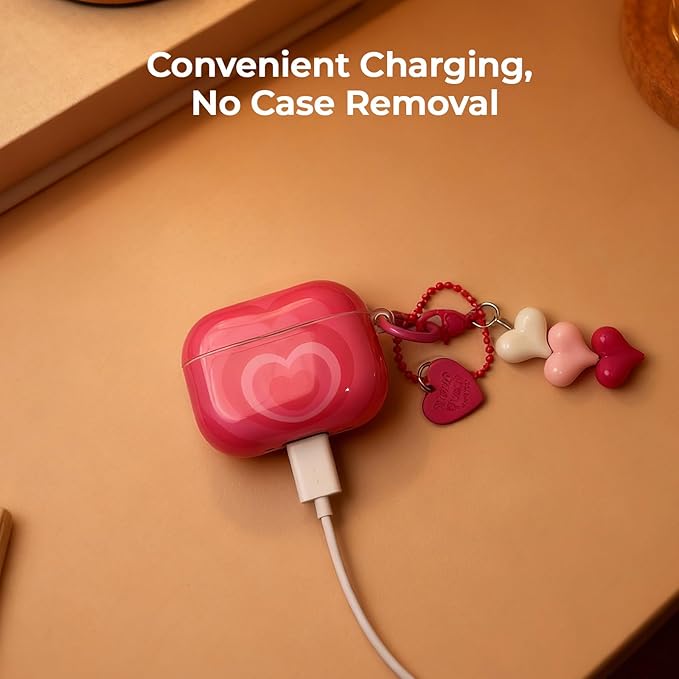 Compatible with Airpods 4 Case 2025 with Lock Clear Cases,Soft TPU Cover for Airpods 4 Case for Air pod Pro 2 Cover with Keychain for Airpods 4 Gen for Women Girls(Y2K Heart)