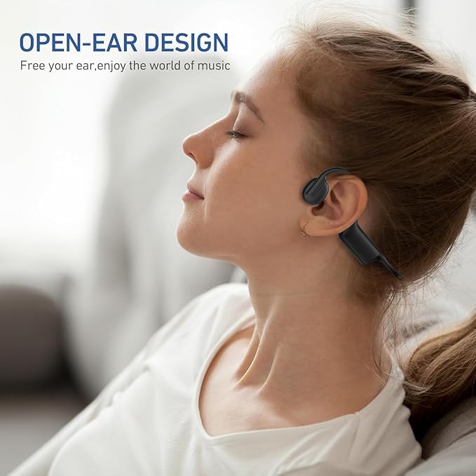 Bone Conduction Open Ear Headphones Earbuds Bluetooth Wireless IPX5 Waterproof Headset for Sports Running Gym Cycling Lightweight Bone Conducting Earphones