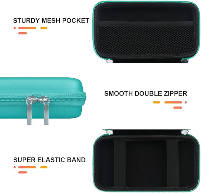 BOVKE Hard Case for Roku Remote, Roku Streaming Stick+/4K Remote Case, Extra Mesh Pocket for Accessories, Turquoise
