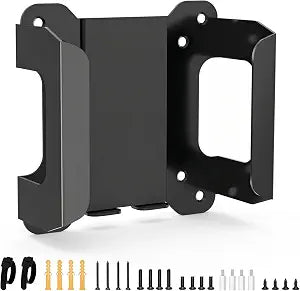 Metal Mount for HP Docking Station VESA Wall and Under Desk Mount for HP USB-C Dock G5 Adapter Mounting Bracket for HP Laptop Dock G5 Holder with Cable Ties Black, Easy Access to All Ports - Image 1