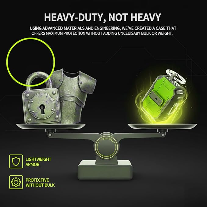 for AirPods Pro 3 Case, Secure Lock Magnetic Lid Cover with Keychain, Military Grade Shockproof Protective Case for Airpods Pro 3rd Generation, Wireless Charging & Front LED Visible,Green