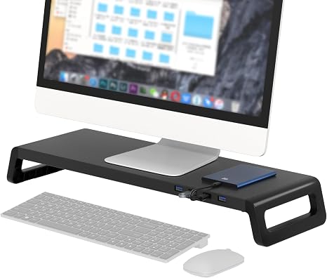 Monitor Bracket with USB 3.0 Aluminum Mointor Stand on Computer Room