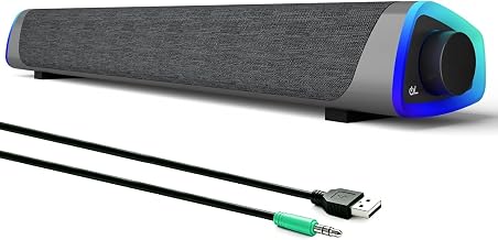 SOULION R30 Computer Speakers for Desktop PC, Wired USB Powered 3.5mm Aux - Image 1