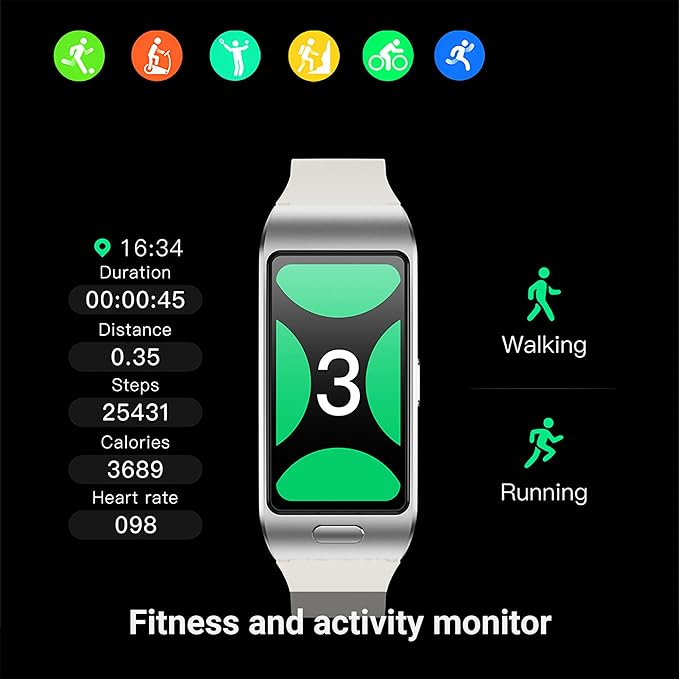 Smart Fitness Tracker Watch with Detachable Wireless Earbuds – Heart Rate, Blood Oxygen & Sleep Monitor, Step & Calorie Counter, Waterproof Activity Tracker for Android & iPhone