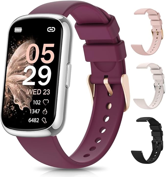 Fitness Tracker Watch, Smart Watches for Women/Men with Sport Activity Tracker, Fitness Watch with Heart Rate, Blood Oxygen Monitor and Sleep Tracker, IP68 Android Smart Watch with 4 Straps, Gift