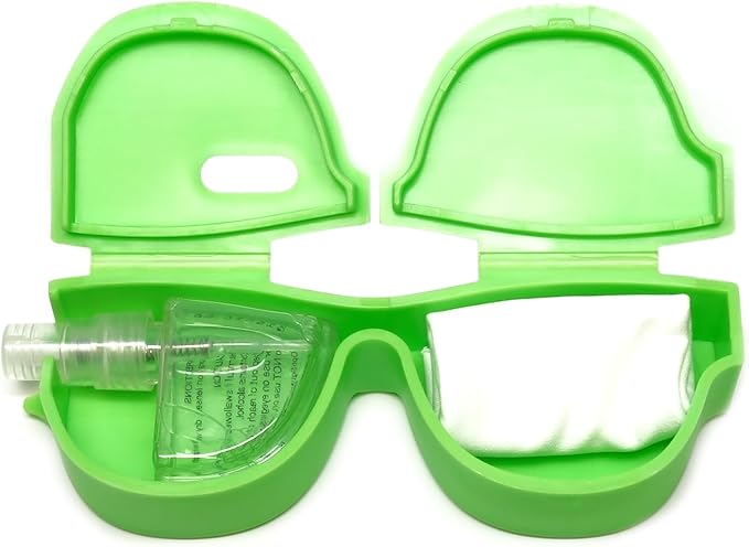 Calabria Kool Klean 2 Pack Eyewear Cleaning Kit Green/Black 15ml Cleaning Spray, Cleaning Cloth Included