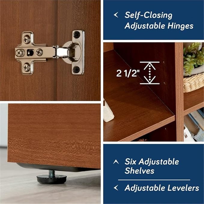 Sauder HomePlus Multi-Room Storage Cabinet with Adjustable Shelves and Door Positioning, Kitchen Laundry Pantry Storage Cabinet, in Sienna Oak Finish