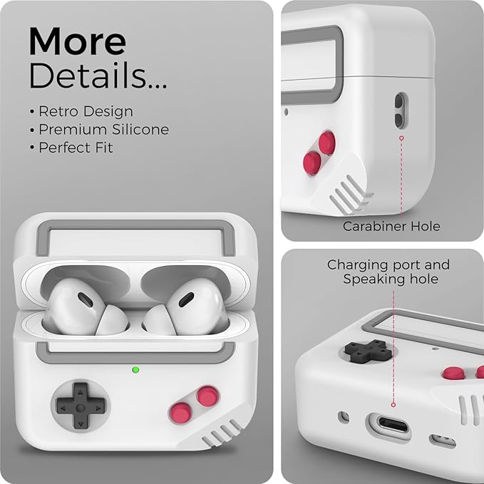 Silicone Airpods Pro 2 Case Protective Covers Skin Game-Machine Design for Airpods Pro 2022 [Support Wireless Charging] Compatible with Apple Airpods Pro 2nd Generation | Silicone, Skin, Game-Machine Design, Airpods Pro 2022
