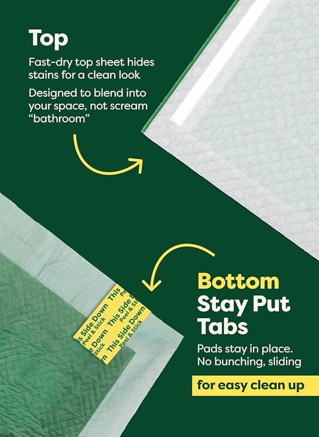 Earth Rated Max Absorbency Puppy Pee Pads for Dogs Absorbs 2X Faster & 2X More, Leak-Proof, Odor Control Potty Training, Unscented, Large, 22” x 23”, 75 Count
