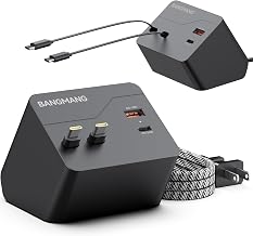4 in 1 Retractable Charger Station with Dual USB C Cables, Black - Image 1