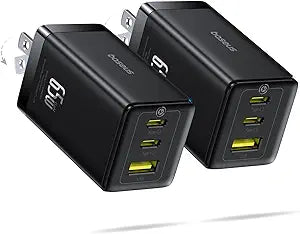 Baseus 2 Pack 65W USB C Charger Block, PPS 3-Port Fast Compact USB C Brick