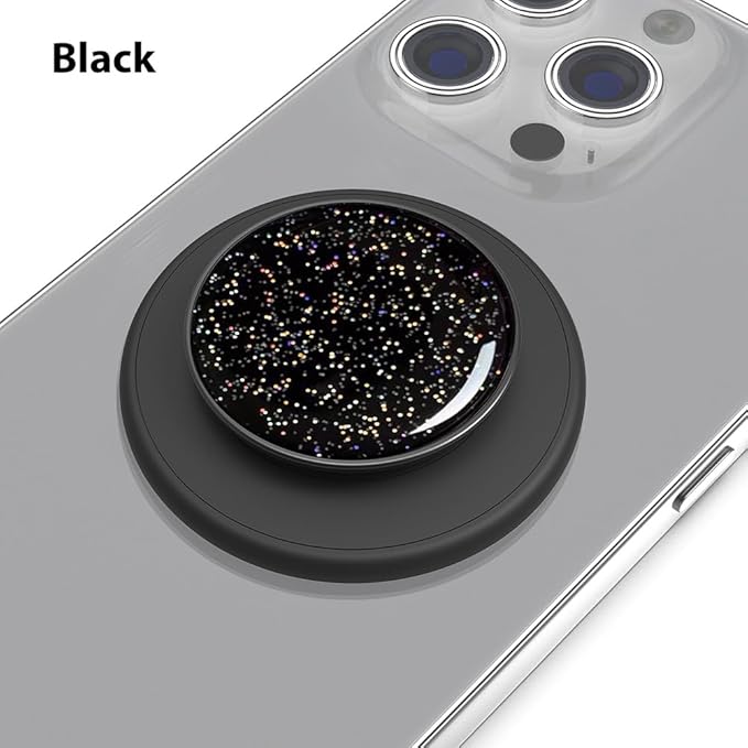 Magnetic Phone Grip Compatible with MagSafe,Magnetic Phone Ring Holder Finger Kickstand Wireless Charging Compatible,Adjustable Phone Rings Gripper Stand for MagSafe iPhone -Sky Sparkle Black