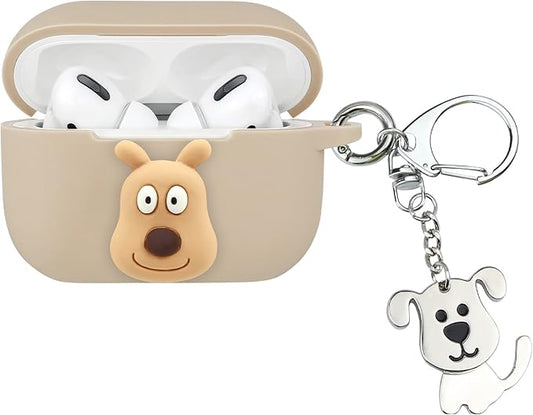 Wonhibo for Airpod Pro Case, Cute Kawaii Cover for Airpod Pro 2019 with Keychain for Women (Dog)