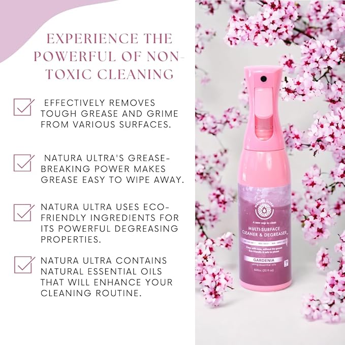 Multi-Surface Cleaner & Degreaser - Home and Kitchen degreasing, Spray for Glass, Countertops, Appliances, and Floors - Eco-Friendly Effective Cleaner & Degreaser (Gardenia)