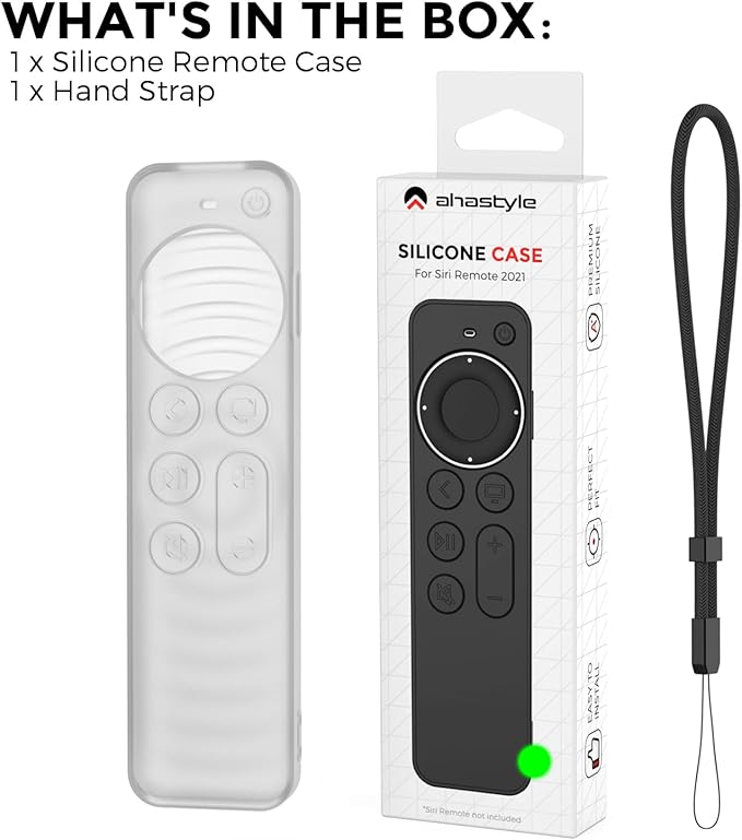 AhaStyle Protective Case for 2021 Apple TV Siri Remote 4k, Anti-Slip Silicone Cover Skin Compatible with Apple TV Remote/Siri Remote [2nd Generation](Glow Green)