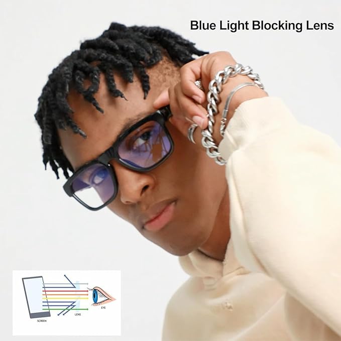 OhO sunshine Bluetooth Glasses: Voice Control and Open Ear Style Smart Glasses to Listen Music & Calls, UV400 Protection Lens