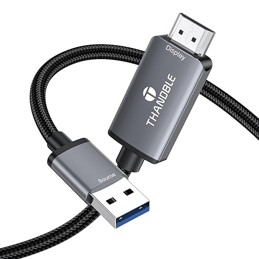 USB to HDMI Adapter Cable 3FT, 1080P 60Hz USB A 3.0 to Audio/Video Converter Cable for Monitor, TV, Projector, Compatible with Mac OS Windows 7/8/10/11 - Requires Driver Installation