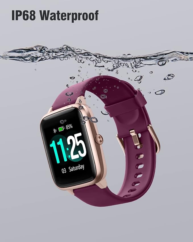 Fitness Tracker Fitness Watches for Women Men (Make/Answer Calls), 1.85" Smart Watch for iPhone/Android Phones, Heart Rate/Sleep Monitor Steps Tracker Watch Pedometer IP68 Waterproof