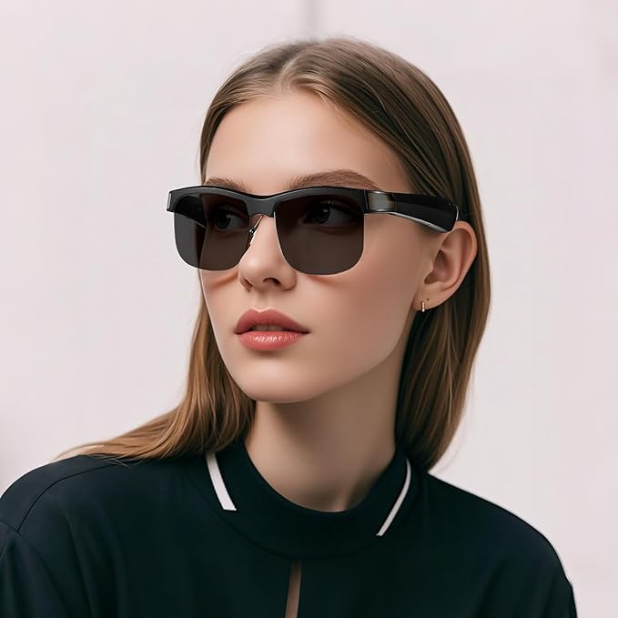 Smart Glasses, Bluetooth Sunglasses for Women Men, Open Mic & Speakers, Voice Assistant, UV Protection (Sunglasses)